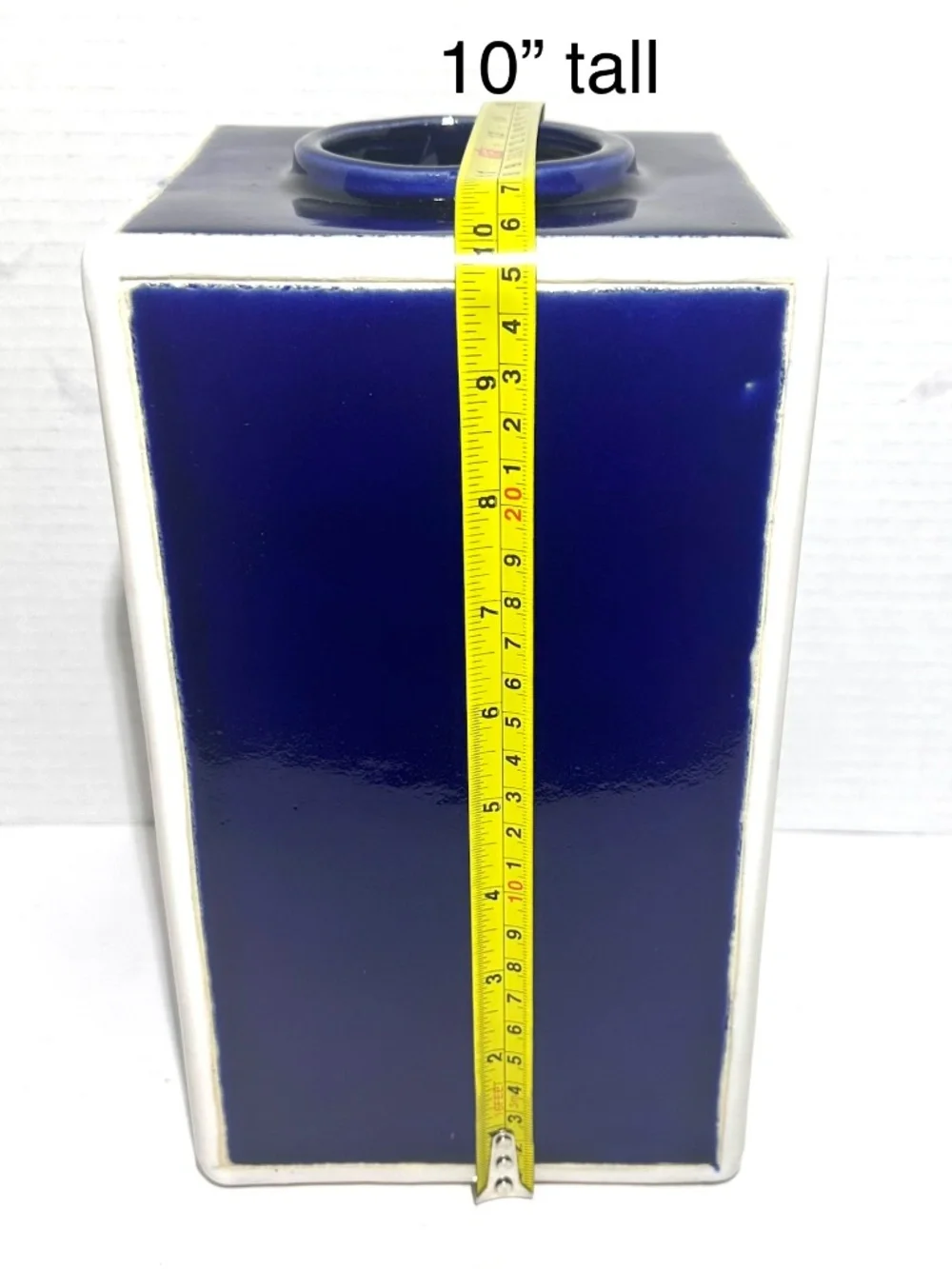 Jonathan Adler Haply Chic Cobalt Blue Ceramic Canister Vase Lid Vintage MCM Pop